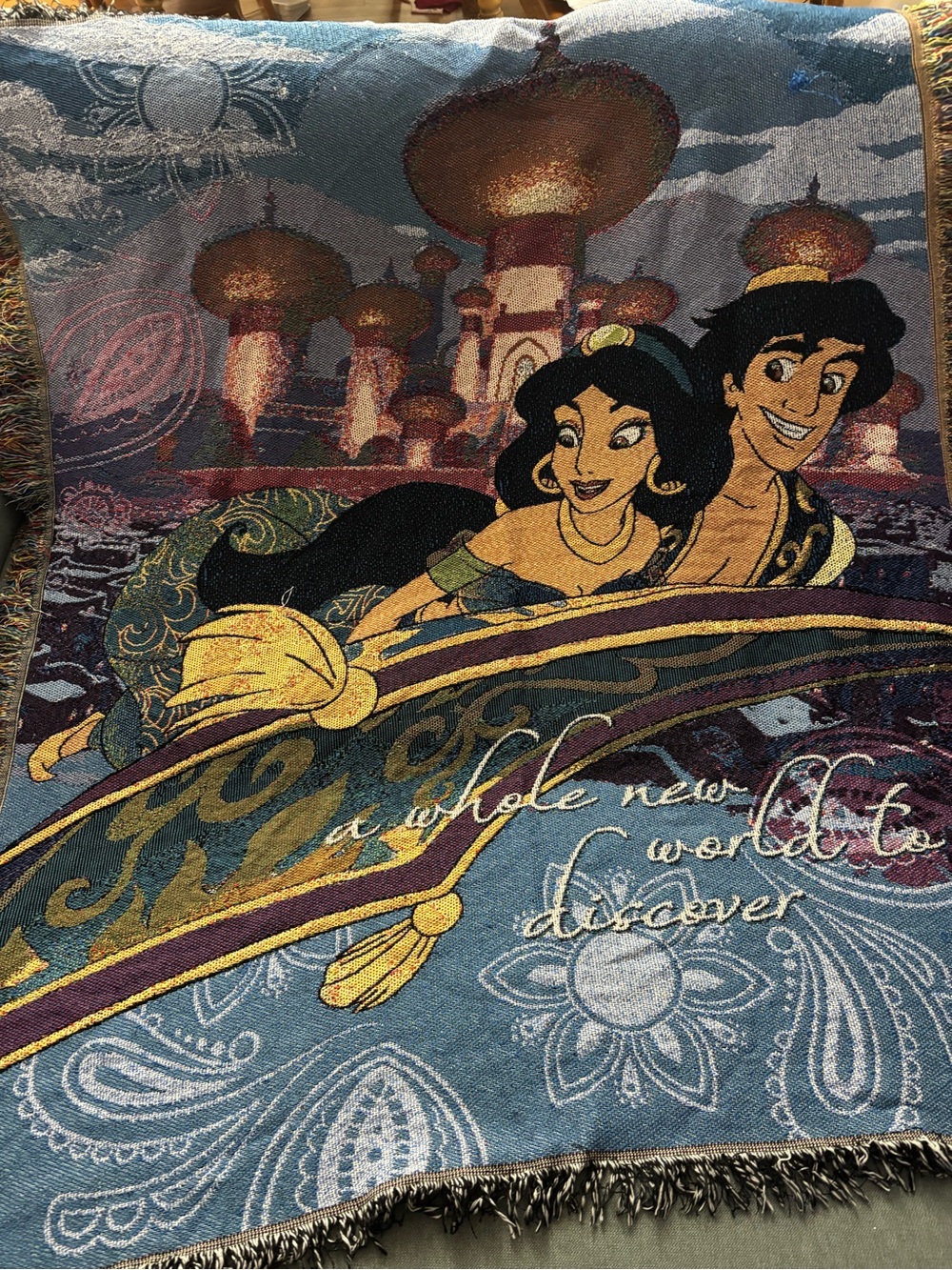 Disney Aladdin Themed Woven Throw Blanket -